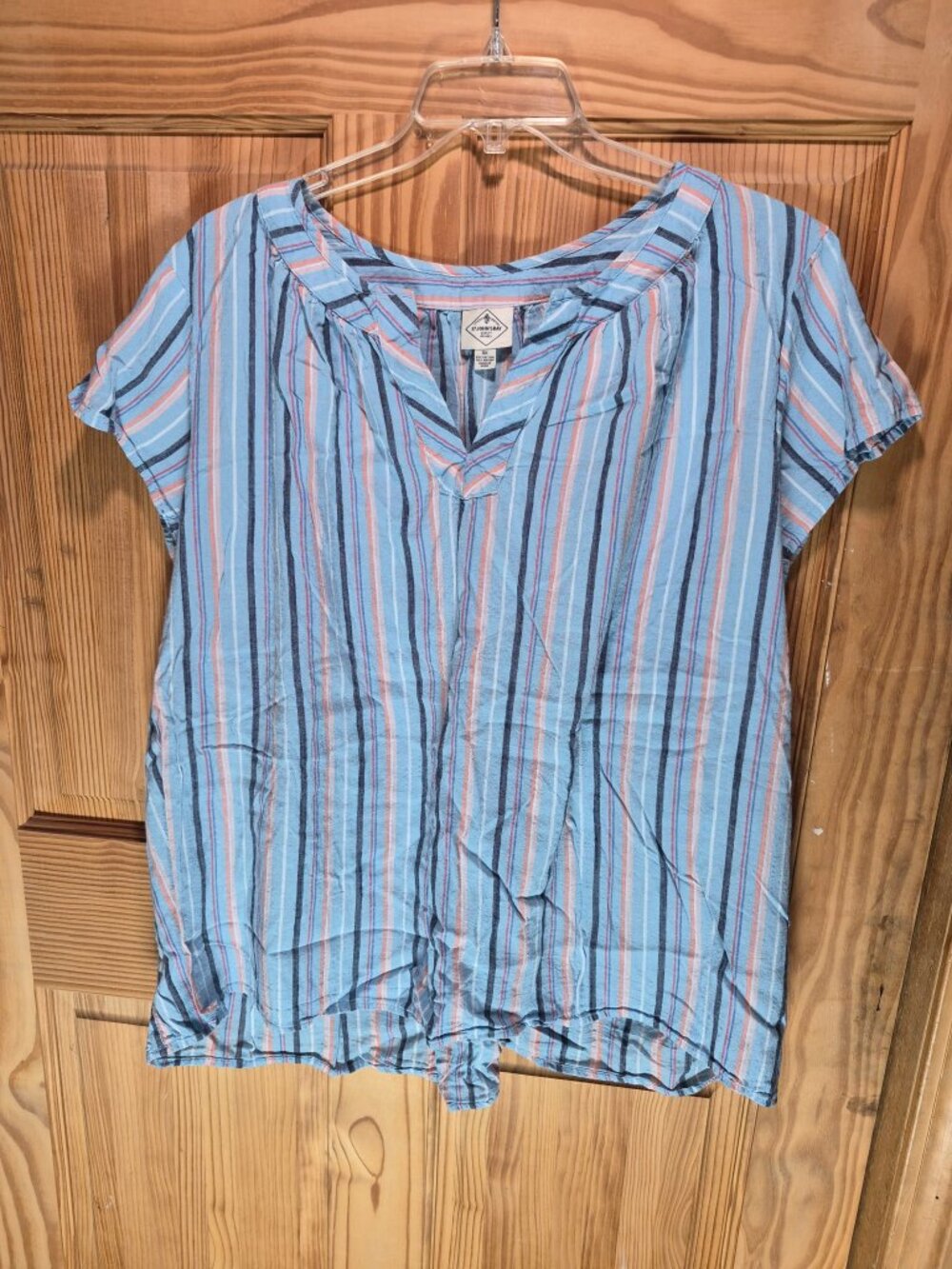 St. John's Bay 3X short sleeve striped top